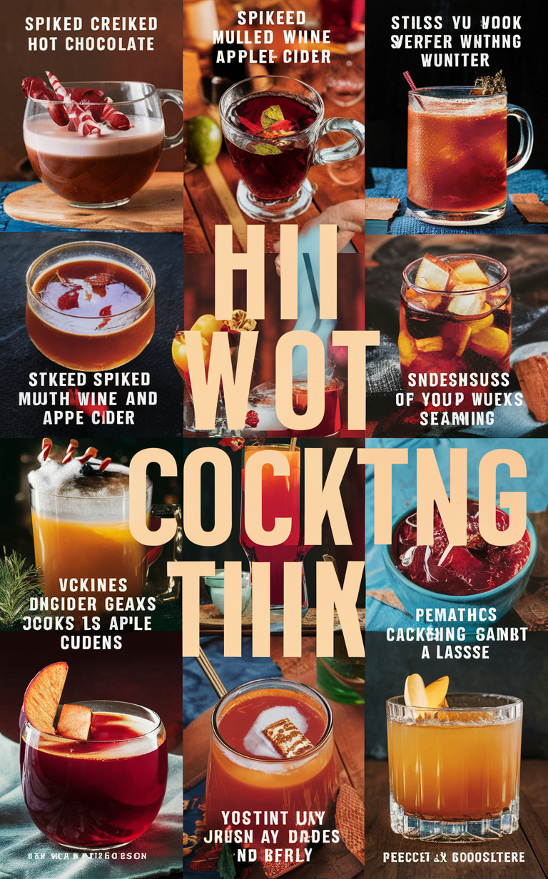 Winter cocktails, Spiced drinks, Mulled wine, Hot chocolate cocktails, Winter whiskey cocktails