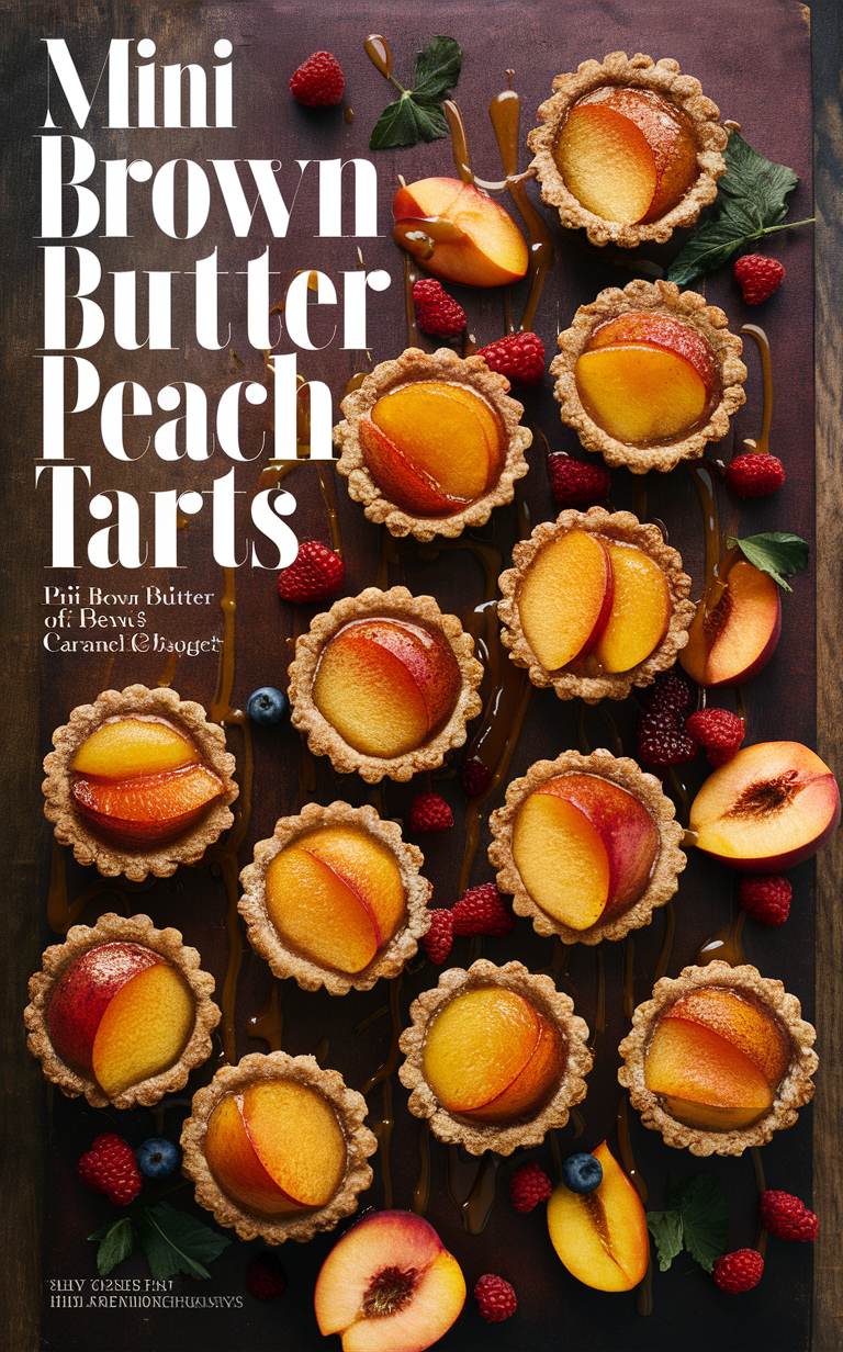 brown butter peach tart, peach tart recipe, mini tart recipe, homemade peach tarts, easy peach tart