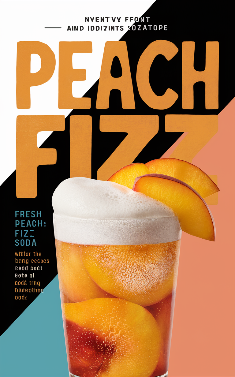 Peach mocktail recipe, Sparkling peach drink, Non-alcoholic peach cocktail, Homemade peach fizz, Refreshing peach soda