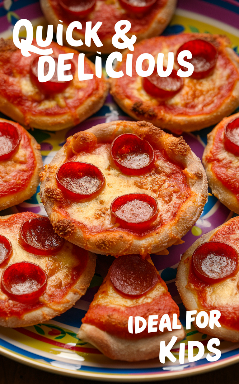 pepperoni pizza recipe, pepperoni mini pizzas, easy pizza recipe, mini pizza bites, kid-friendly pizza