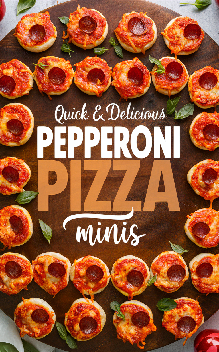 pepperoni pizza recipe, pepperoni mini pizzas, easy pizza recipe, mini pizza bites, kid-friendly pizza