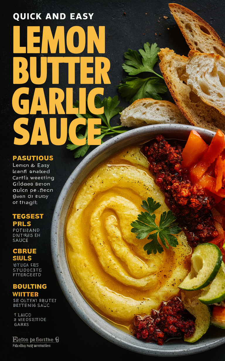 lemon butter sauce recipe, garlic butter sauce recipe, easy lemon butter sauce, creamy garlic butter sauce, homemade lemon butter sauce