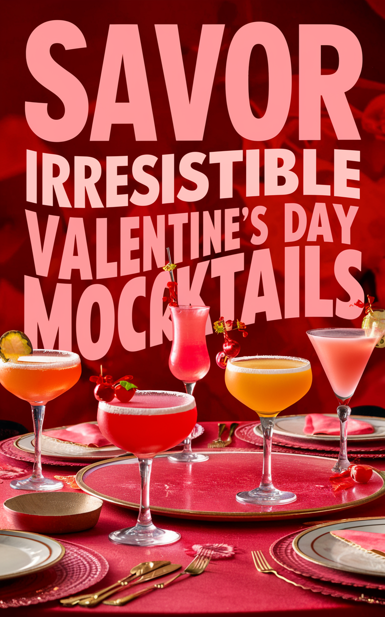 Valentine's Day mocktails, romantic drink recipes, non-alcoholic cocktails, Valentine's beverage ideas, special occasion mocktails