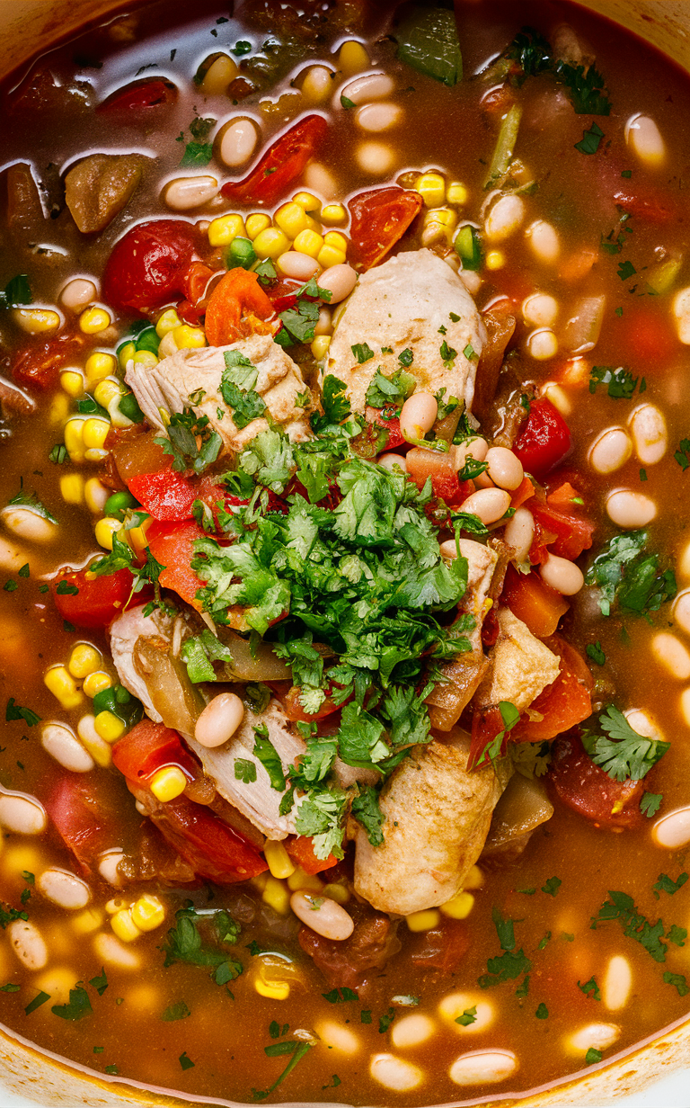 Southwest Chicken Stew, White Bean Stew, Savory Stew, Chicken and Bean Stew, Southwest Chicken Recipe