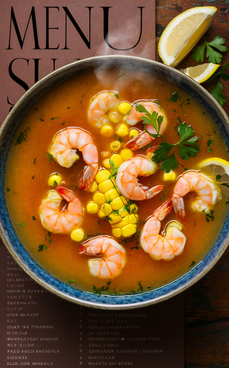 Shrimp soup, Corn chowder, Seafood bisque, Shellfish stew, Coastal cuisine