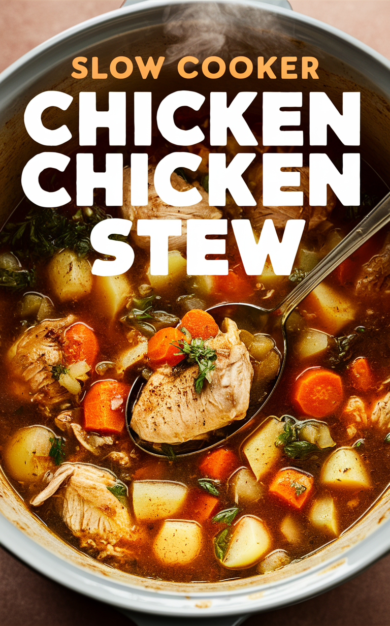 Chicken stew recipe, Slow cooker chicken, Crockpot chicken stew, Easy chicken stew, Hearty chicken stew