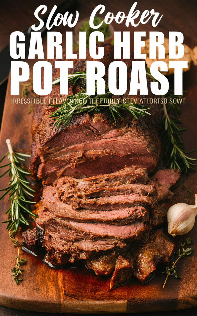 Slow Cooker Pot Roast, Garlic Herb Pot Roast, Best Pot Roast Recipe, Easy Pot Roast Dinner, Homemade Pot Roast