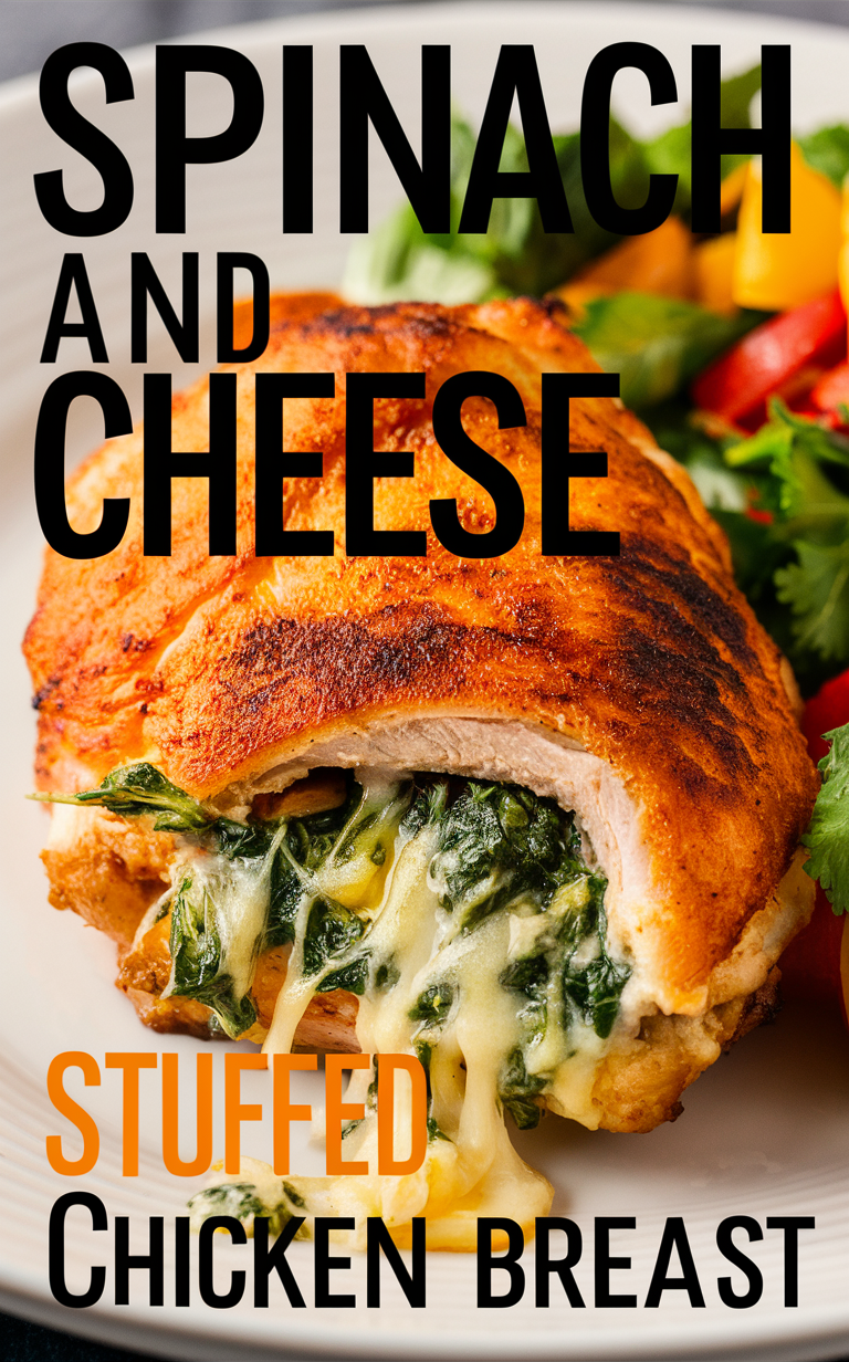 spinach stuffed chicken breast, stuffed chicken breast recipe, chicken breast with cheese, spinach and cheese stuffed chicken, easy stuffed chicken breast