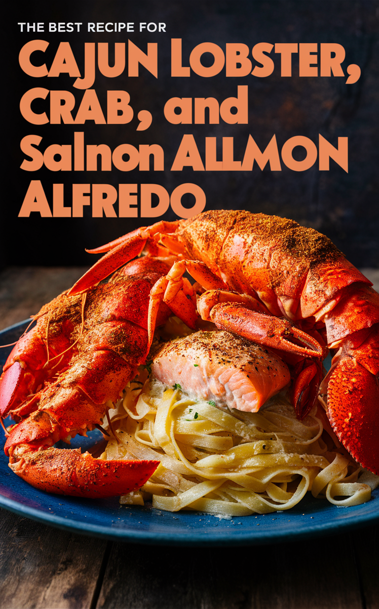 Cajun seafood Alfredo, Lobster Alfredo, Salmon Alfredo, Crab Alfredo, Seafood Alfredo