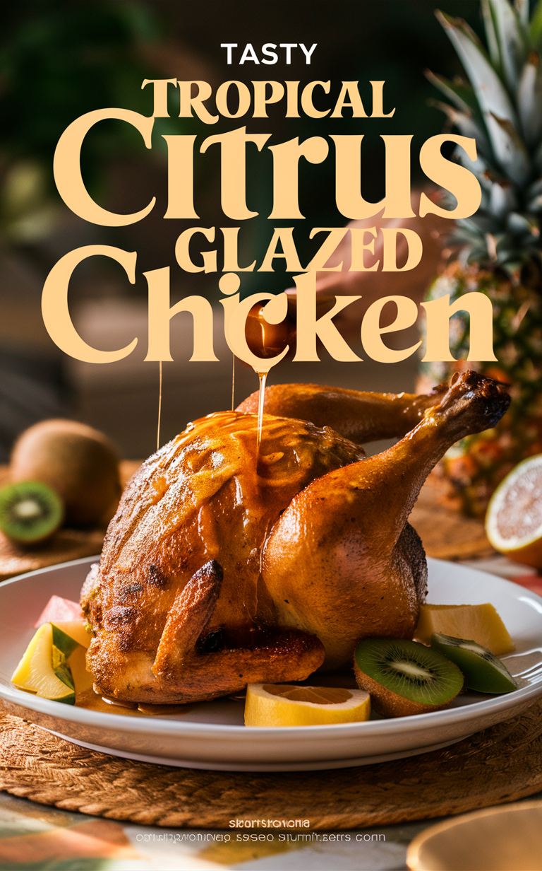 citrus glazed chicken recipe, tropical chicken marinade, citrus chicken sauce, tropical citrus chicken, glazed citrus chicken