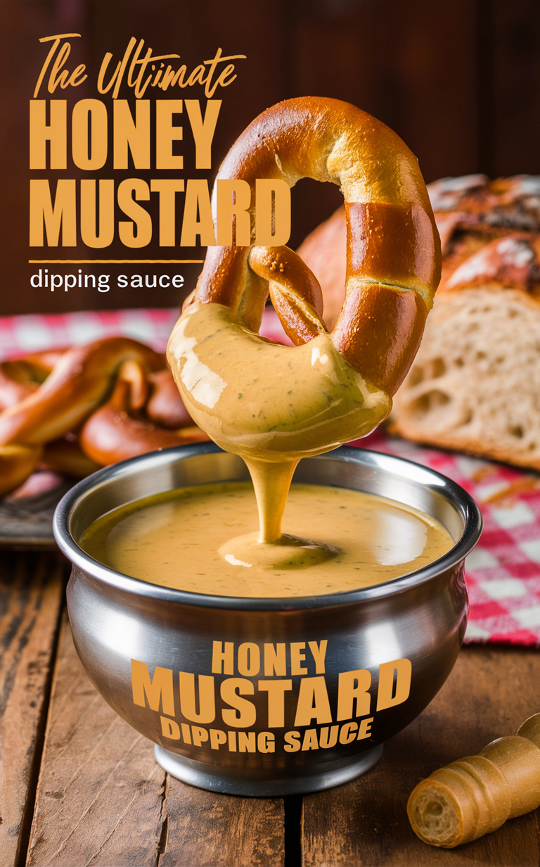 honey mustard sauce, pretzel dipping sauce, gourmet honey mustard, homemade mustard dip, tangy honey mustard