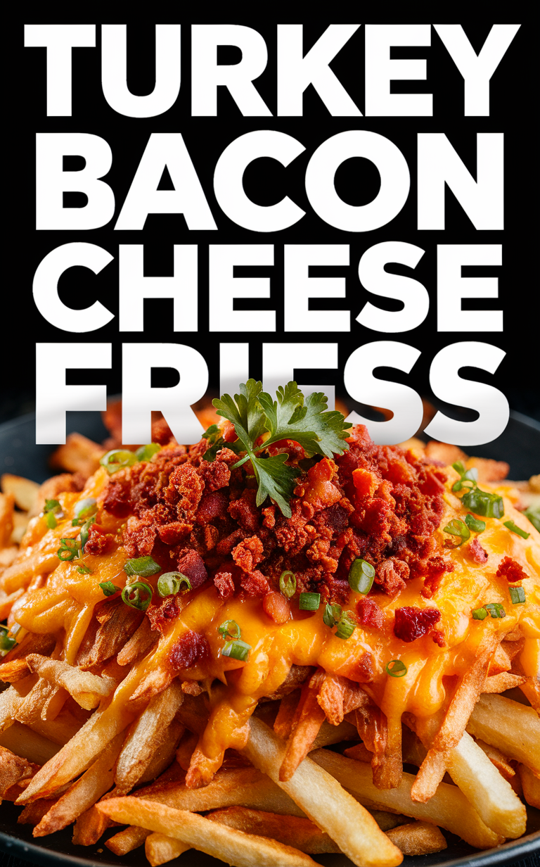 Turkey bacon fries, Cheese fries recipe, Loaded cheese fries, Gourmet cheese fries, Crispy bacon fries