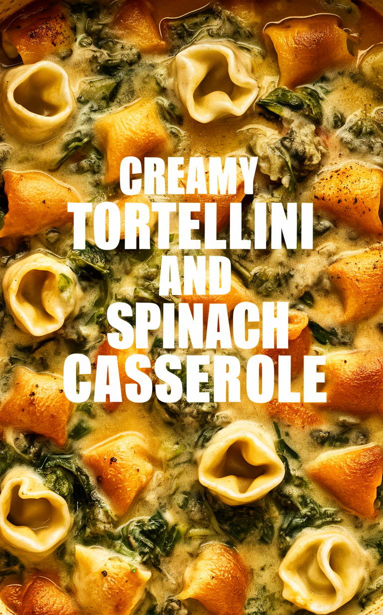 Creamy spinach casserole, Tortellini bake, Spinach tortellini casserole, Creamy tortellini bake, Spinach and cheese casserole