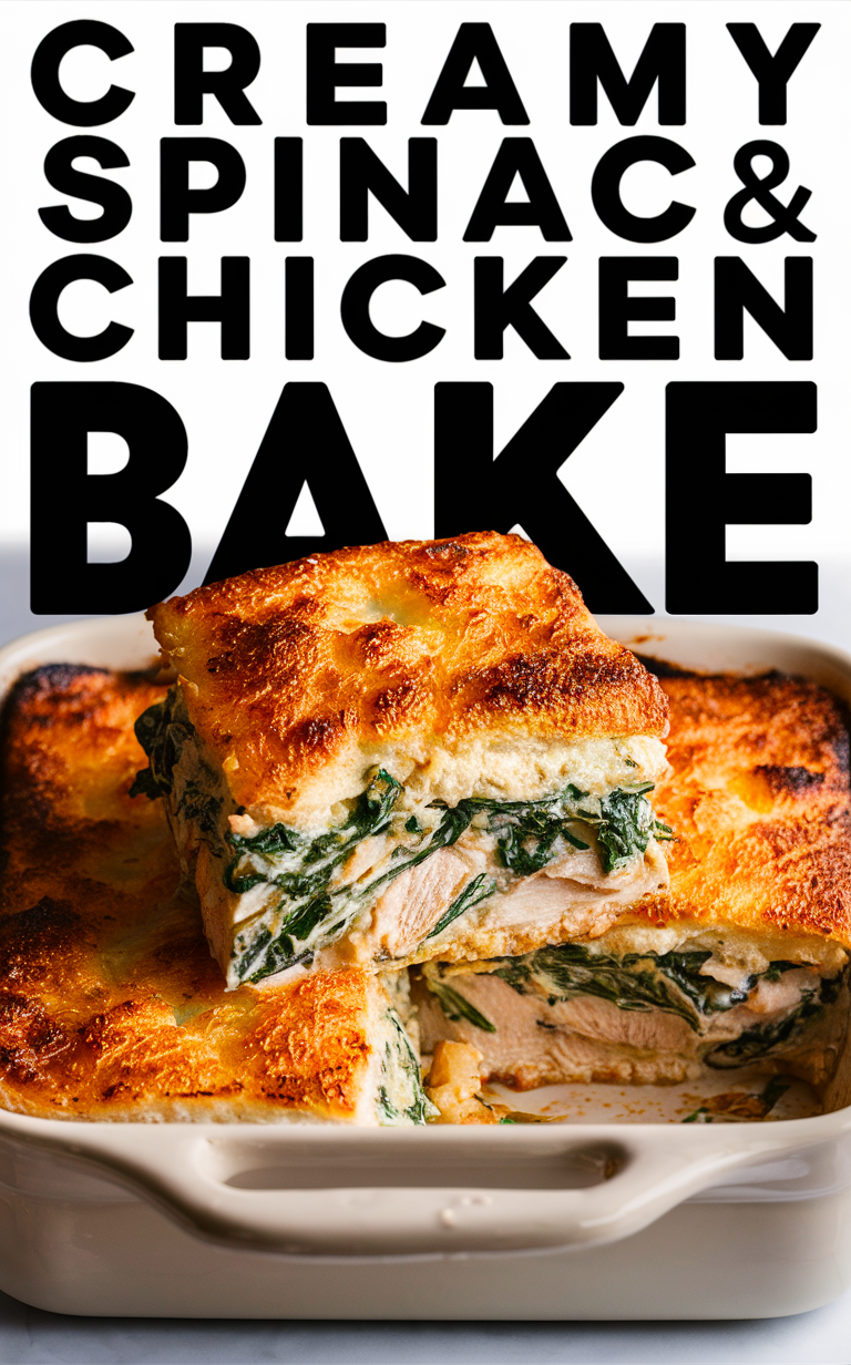 Chicken Casserole, Spinach Casserole, Creamy Chicken Bake, Spinach and Chicken Casserole, Creamy Chicken and Spinach Bake