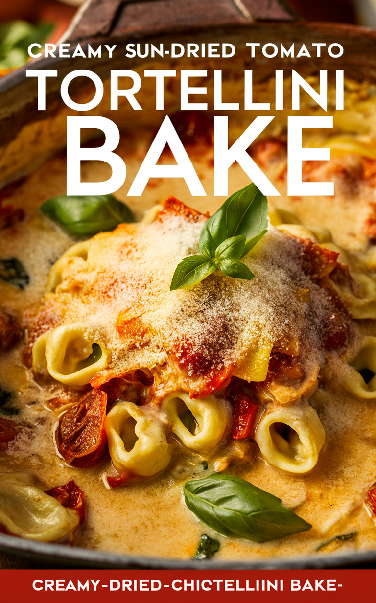 Creamy chicken bake, Sun-dried tomato pasta, Tortellini casserole, Chicken tortellini bake, Creamy tomato chicken