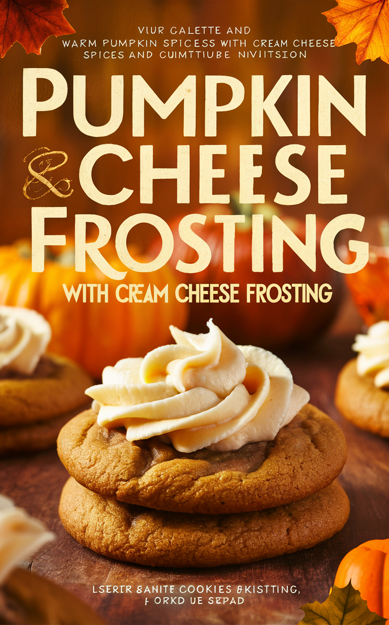 Pumpkin dessert recipes, Cream cheese frosting, Fall dessert ideas, Homemade cookies, Holiday baking