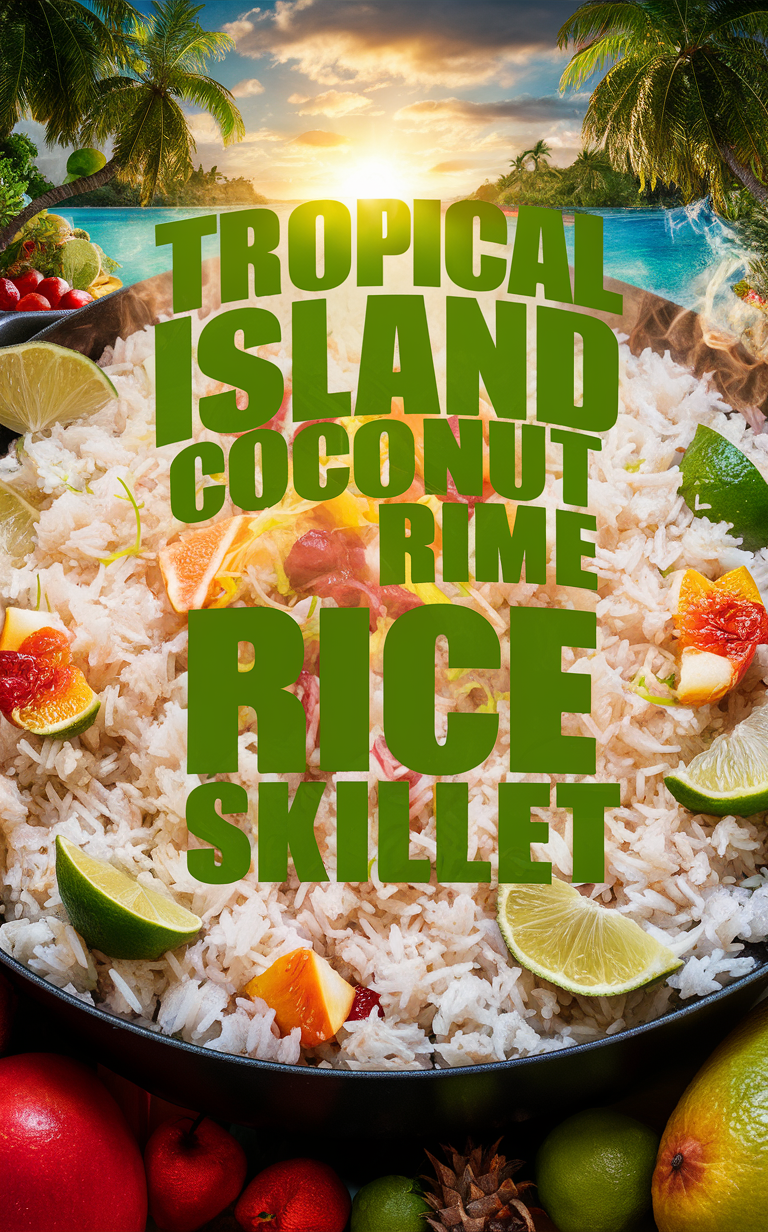 Coconut Lime Rice Skillet, Tropical Island Rice Recipe, Coconut Lime Skillet Dinner, Island Inspired Rice Dish, Tropical Rice Skillet