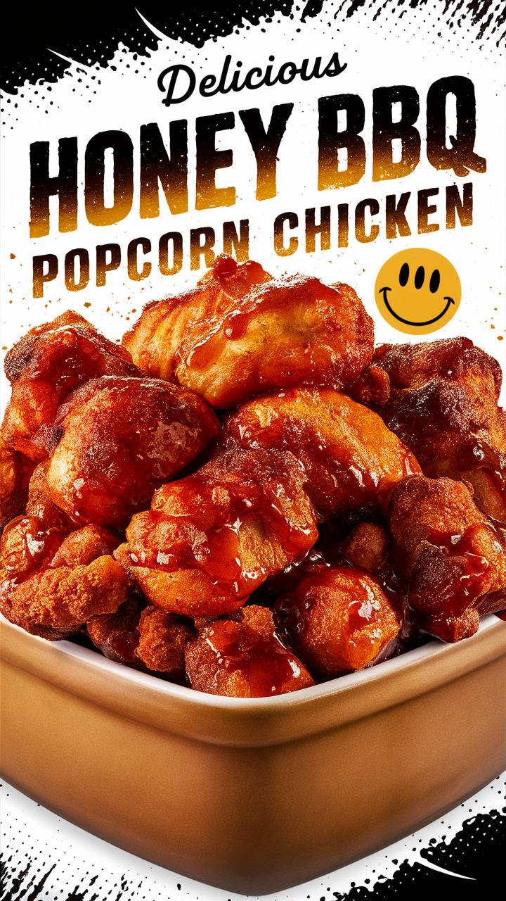 Popcorn Chicken recipe, Honey BBQ Chicken, Baked Popcorn Chicken, BBQ Chicken recipe, Baked Chicken recipe