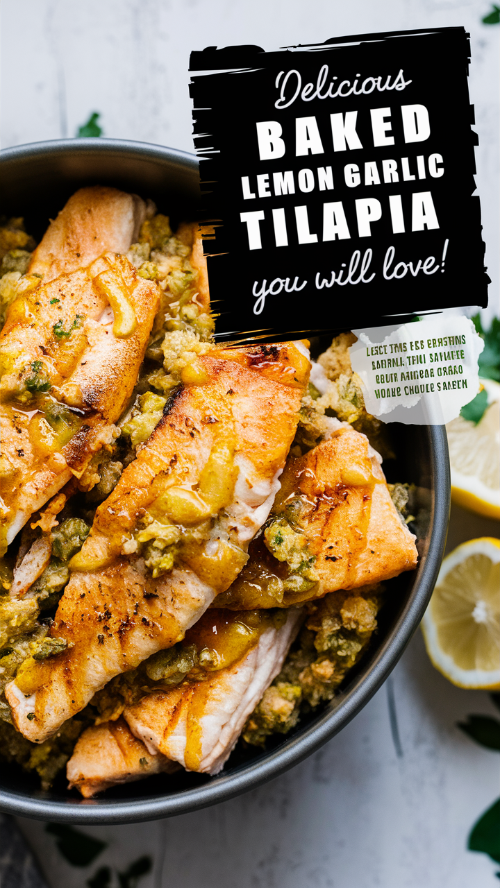 Lemon garlic tilapia recipe, Baked tilapia with lemon garlic, Easy lemon garlic tilapia, Lemon garlic tilapia fillets, Healthy lemon garlic tilapia