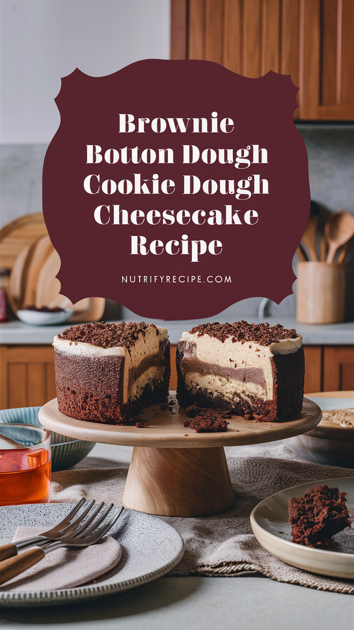 Brownie cheesecake recipe, Cookie dough cheesecake, Chocolate chip cookie dough cheesecake, Fudge brownie cheesecake, Cheesecake with cookie crust