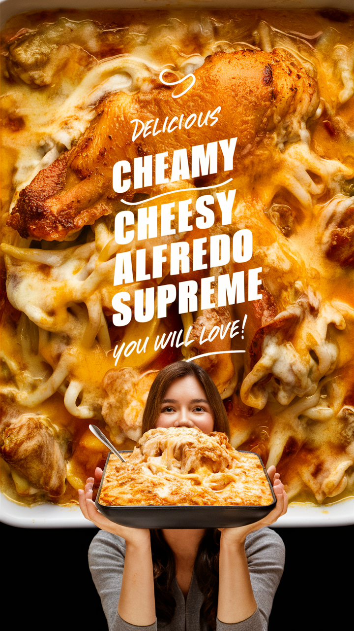 Cheesy Chicken Alfredo, Creamy Chicken Alfredo, Chicken Alfredo Recipe, Alfredo Supreme Pasta, Creamy Alfredo Sauce