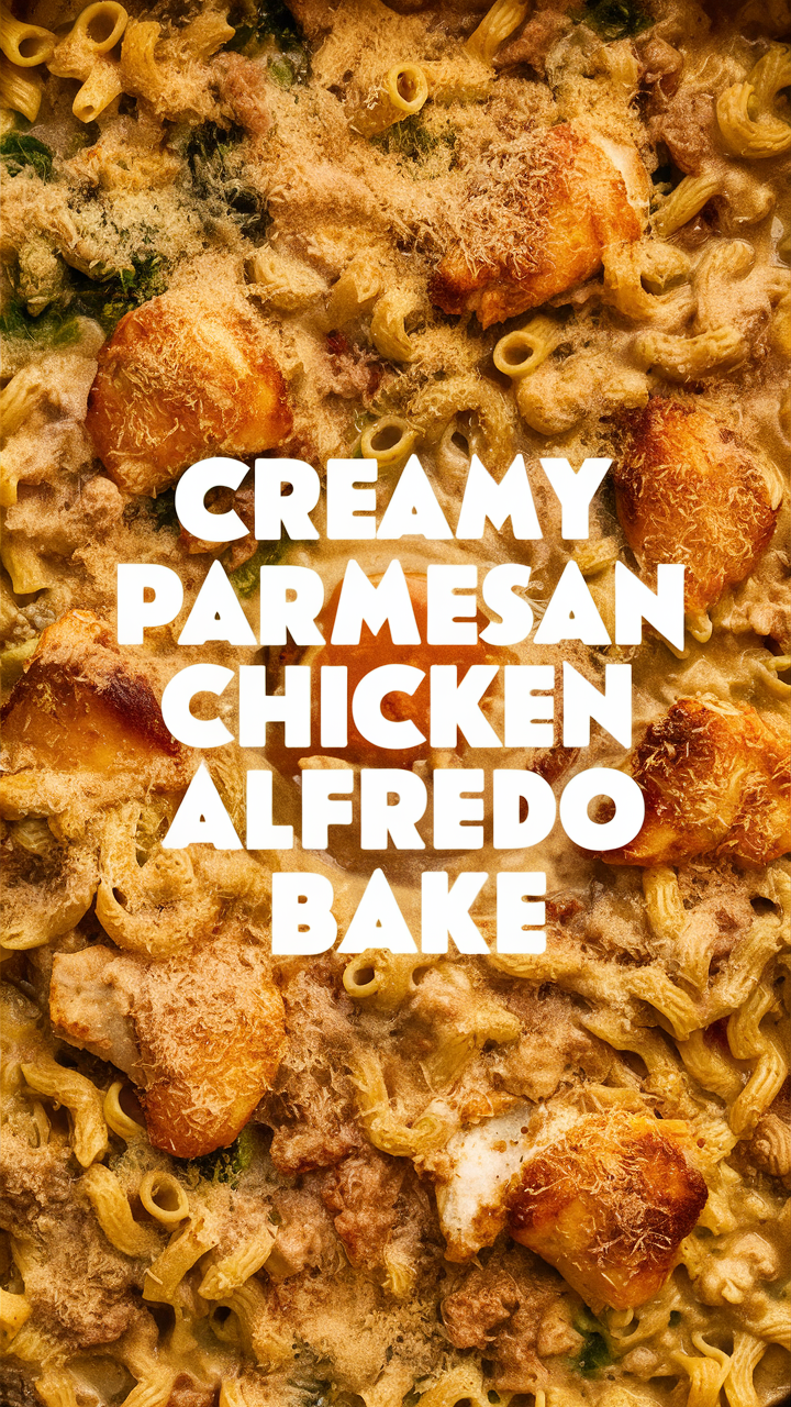Creamy Alfredo Chicken Bake, Parmesan Chicken Casserole, Alfredo Chicken Pasta Bake, Creamy Chicken Alfredo Bake, Parmesan Alfredo Chicken Casserole