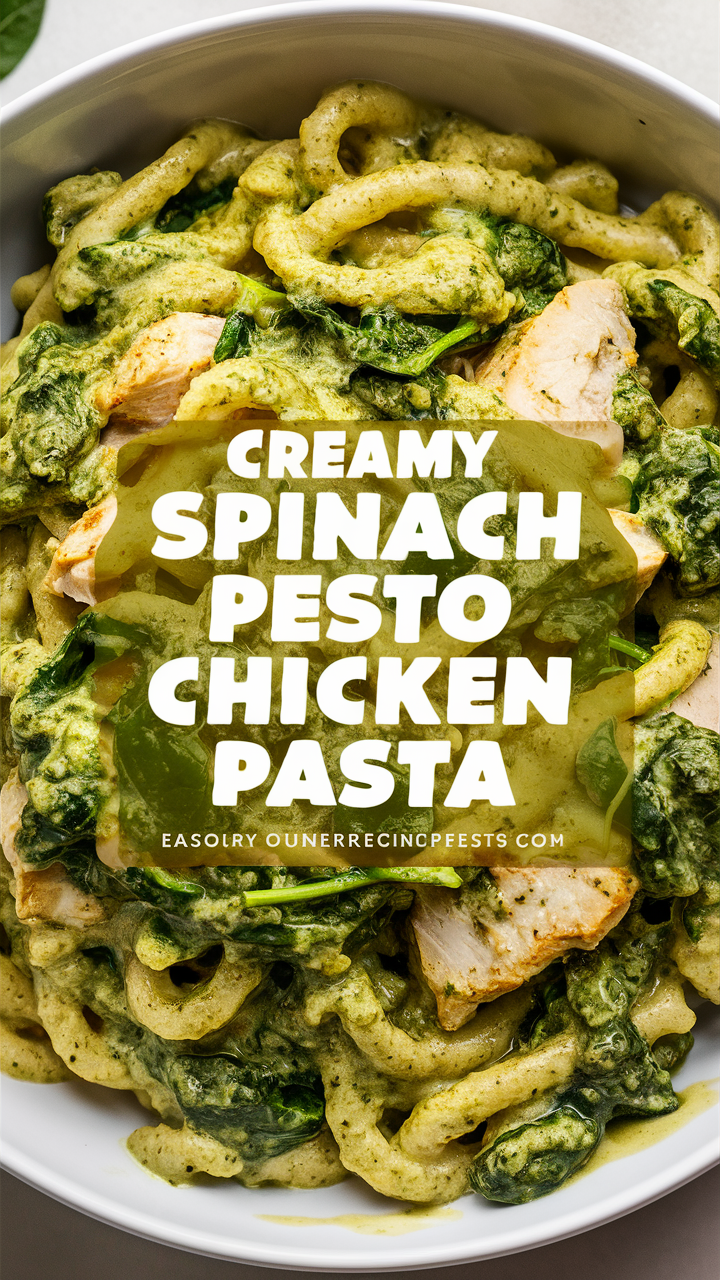 Spinach Pesto Chicken Pasta, Creamy Chicken Pasta, Pesto Pasta Recipe, Easy Chicken Pesto Pasta, Delicious Creamy Pesto Pasta