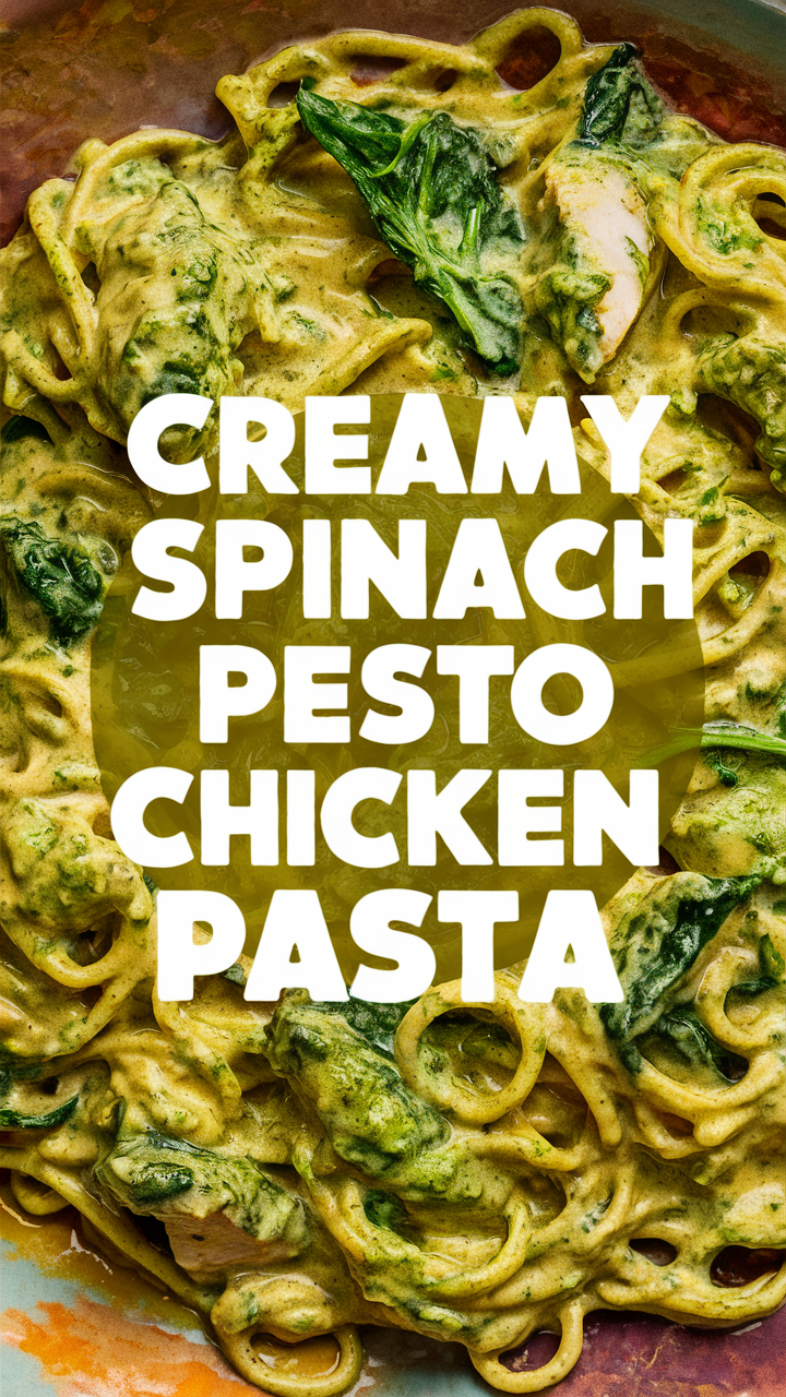 Spinach Pesto Chicken Pasta, Creamy Chicken Pasta, Pesto Pasta Recipe, Easy Chicken Pesto Pasta, Delicious Creamy Pesto Pasta