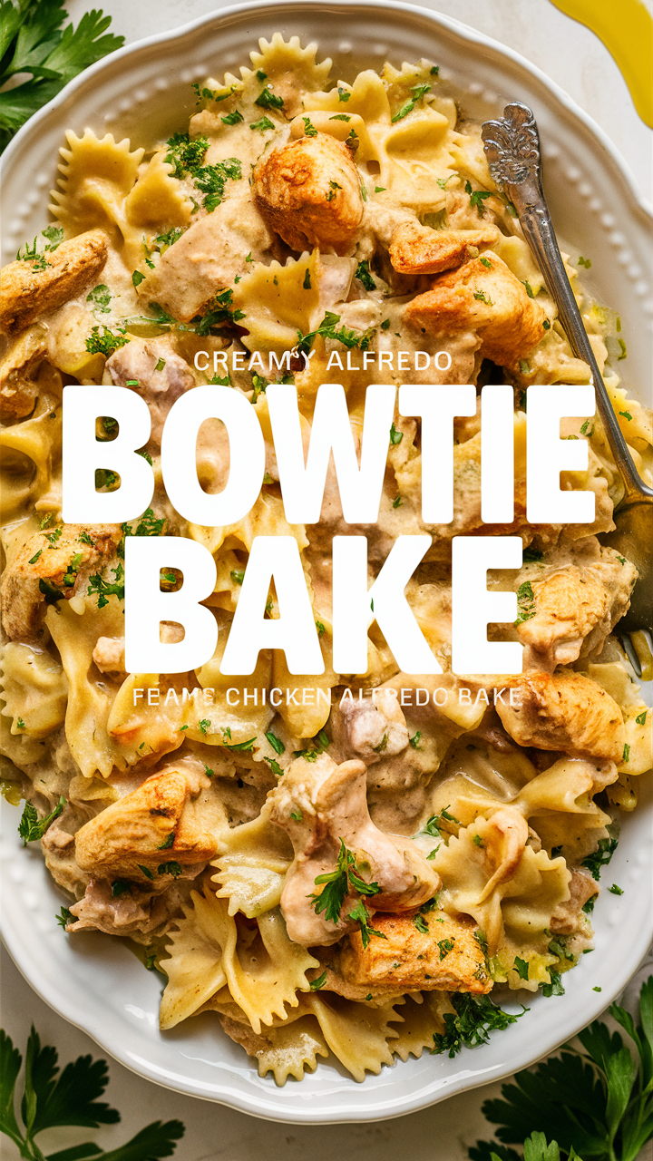 Chicken Alfredo recipe, Alfredo pasta, Creamy pasta dish, Chicken Alfredo bake, Easy pasta bake