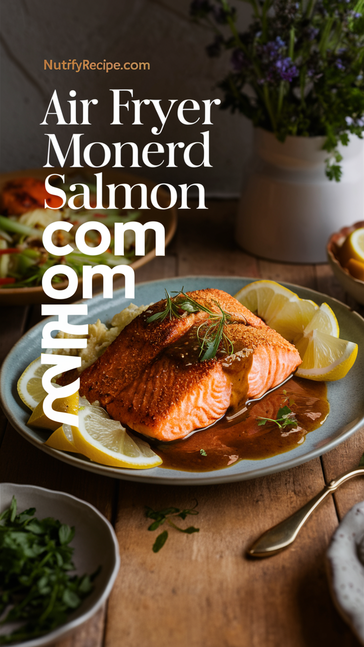 Air Fryer Salmon Recipe, Easy Honey Mustard Salmon, Healthy Air Fryer Salmon, Honey Mustard Salmon Fillets, Quick Air Fryer Salmon