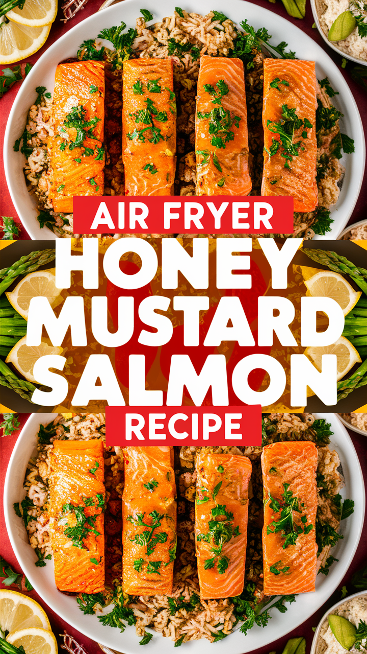 Air Fryer Salmon Recipe, Easy Honey Mustard Salmon, Healthy Air Fryer Salmon, Honey Mustard Salmon Fillets, Quick Air Fryer Salmon