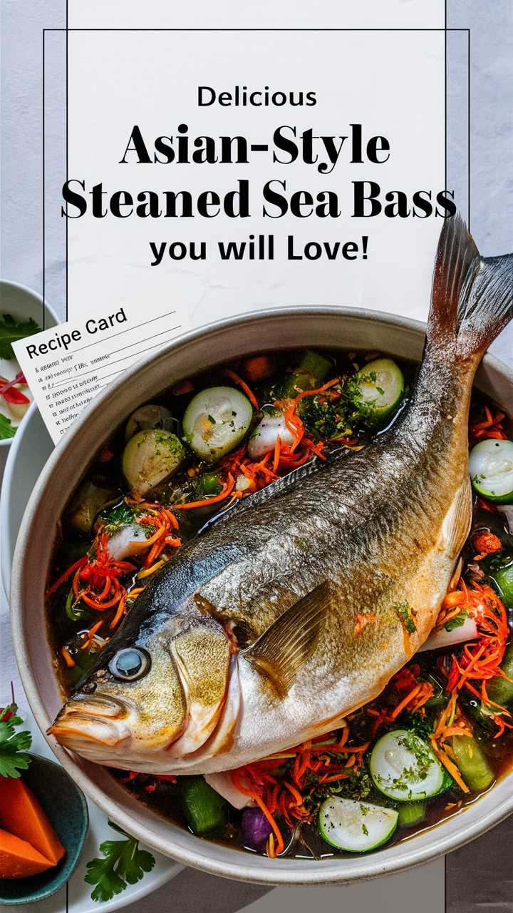 asian style sea bass, steamed fish recipe, asian seafood dish, healthy fish dinner, traditional asian cooking