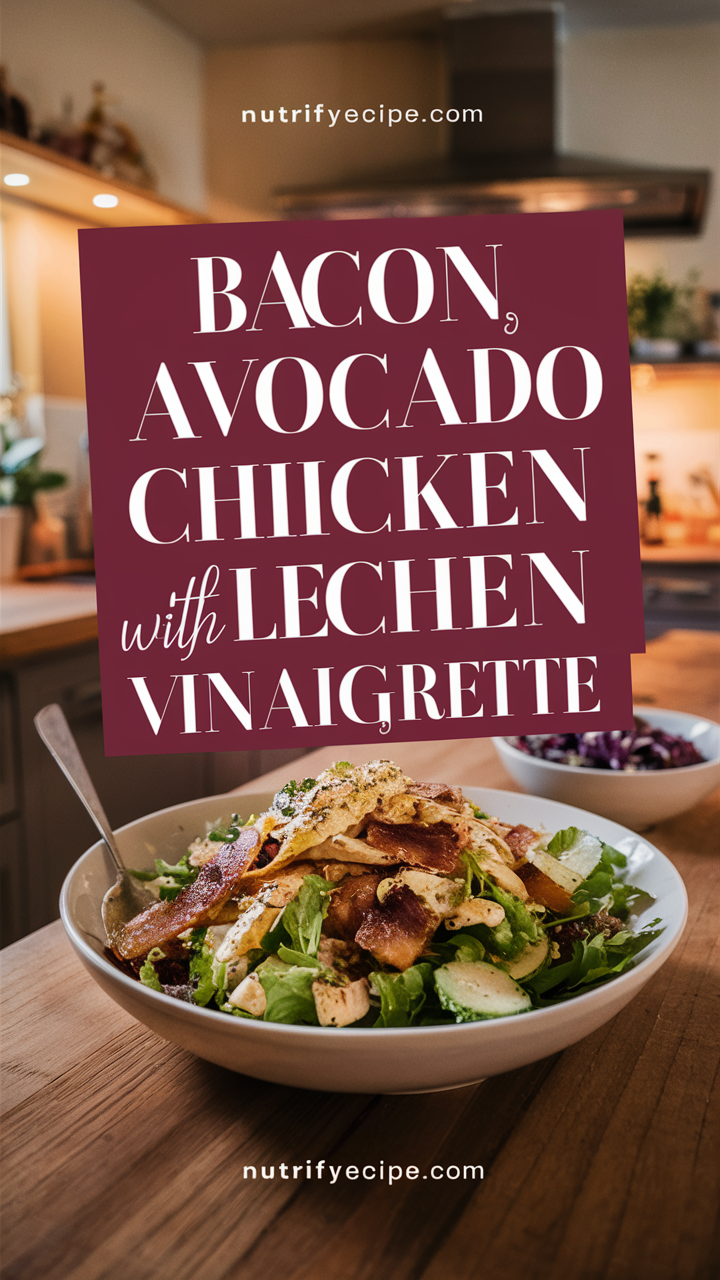 Bacon Avocado Chicken Salad, Lemon Vinaigrette Recipe, Avocado Chicken Salad, Bacon Chicken Salad, Chicken Salad Recipe