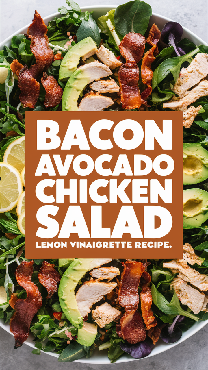 Bacon Avocado Chicken Salad, Lemon Vinaigrette Recipe, Avocado Chicken Salad, Bacon Chicken Salad, Chicken Salad Recipe