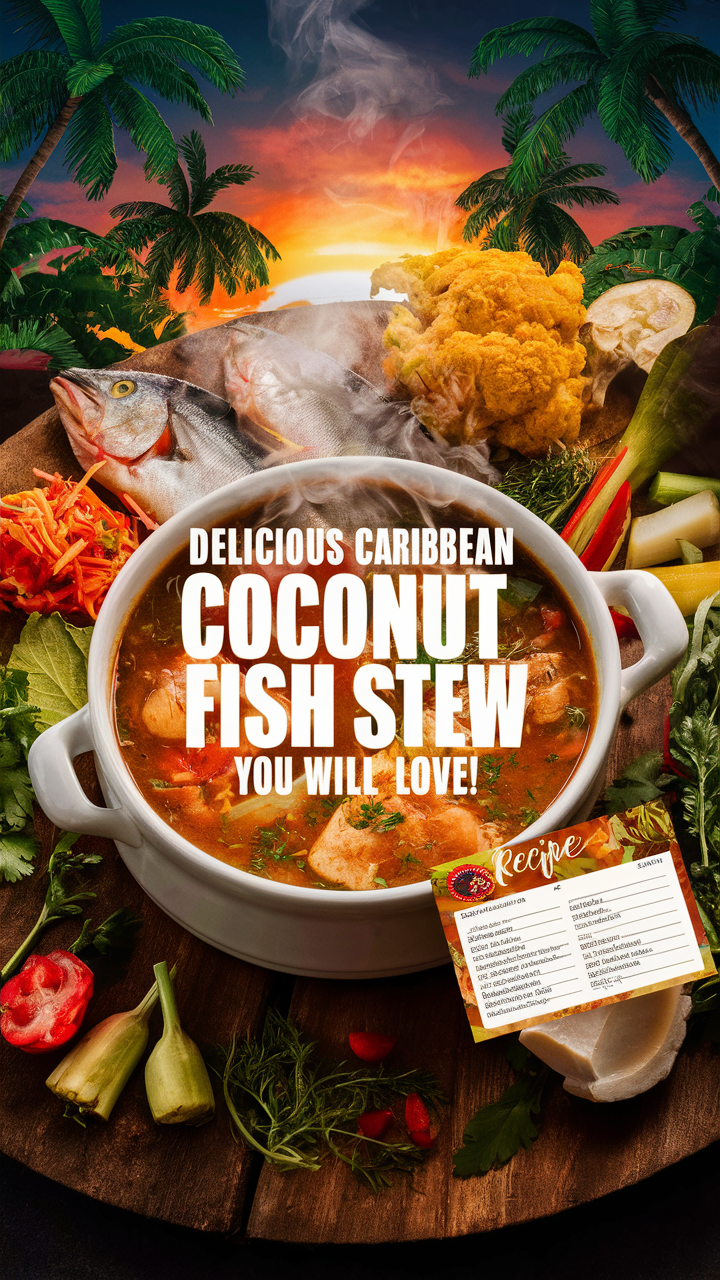 Caribbean fish stew, Coconut fish stew, Island seafood recipe, Tropical fish curry, Exotic seafood soup