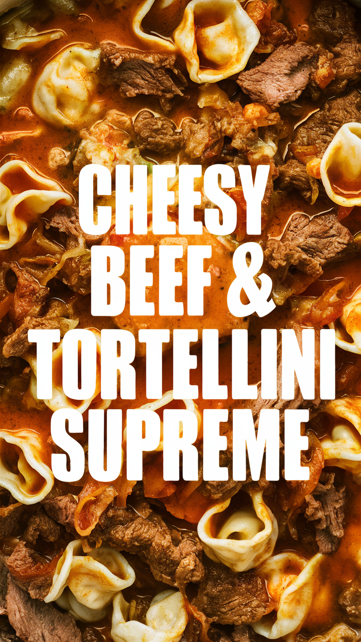 Cheesy beef tortellini recipes, Beef tortellini casserole, Beef and cheese tortellini bake, Easy cheesy tortellini with beef, Cheesy beef tortellini skillet