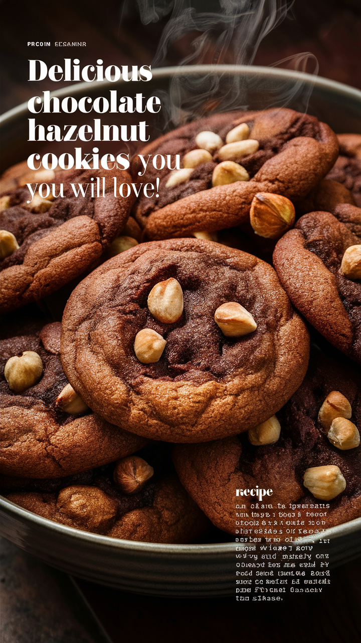 Chocolate chip cookies, Hazelnut brownie cookies, Nutella stuffed cookies, Chocolate hazelnut spread cookies, Hazelnut chocolate chunk cookies