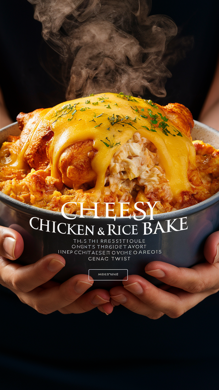Creamy chicken casserole, Cheesy chicken bake, Savory chicken casserole, Rice casserole dishes, Cheesy chicken and rice bake