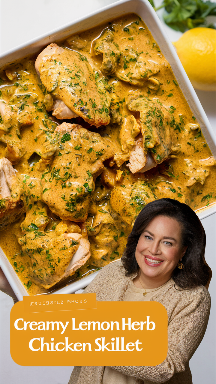 Creamy Lemon Chicken Skillet, Lemon Herb Chicken, Creamy Lemon Chicken Recipe, Skillet Lemon Herb Chicken, Lemon Chicken Skillet Recipe