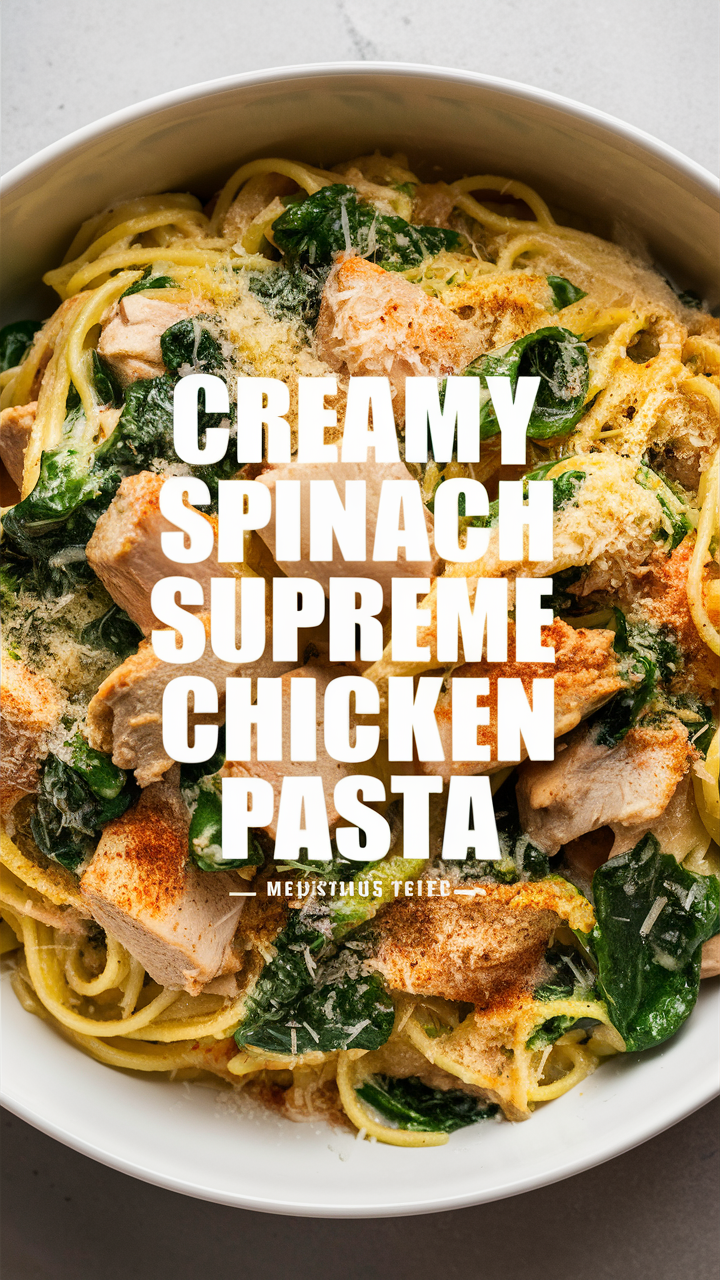 Creamy spinach pasta, Chicken pasta recipe, Chicken and spinach pasta, Creamy chicken pasta, Cheesy spinach pasta