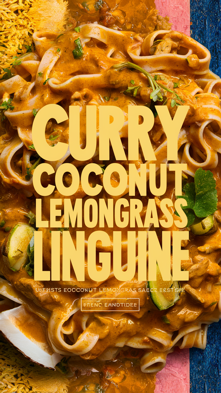 Coconut curry pasta, Coconut lemongrass linguine, Curry coconut noodle, Lemongrass coconut spaghetti, Coconut curry linguine