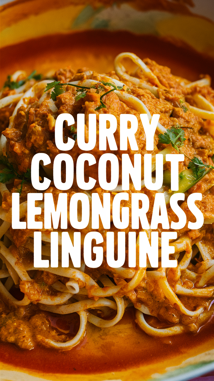 Coconut curry pasta, Coconut lemongrass linguine, Curry coconut noodle, Lemongrass coconut spaghetti, Coconut curry linguine