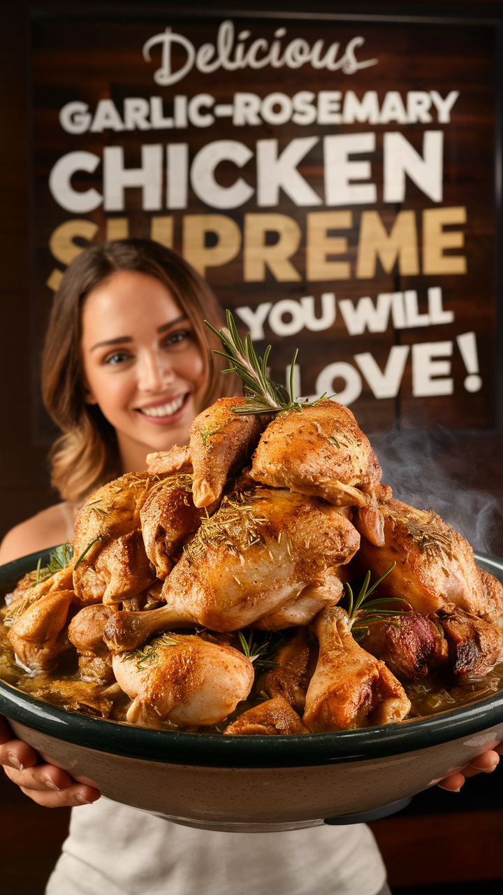 Garlic chicken recipe, Rosemary chicken recipe, Chicken supreme recipe, Flavorful chicken dish, Tasty chicken entree