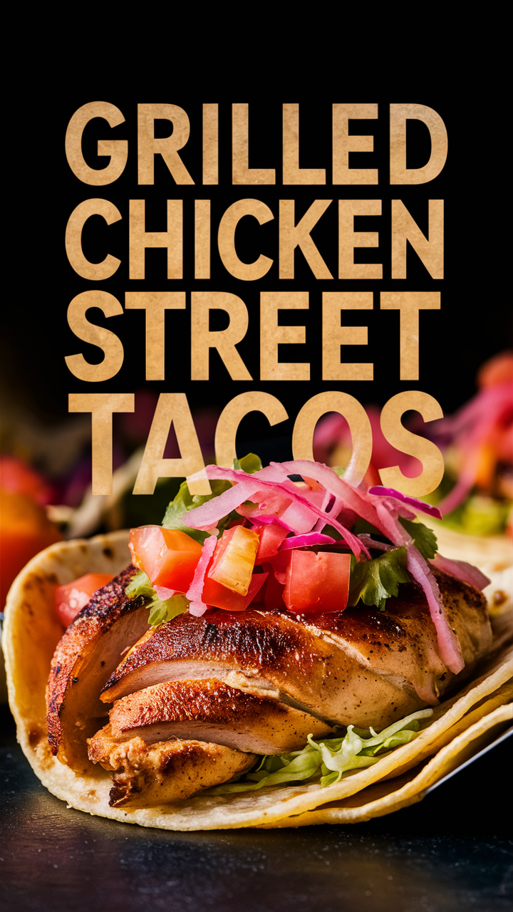 Grilled chicken tacos, Mexican street tacos, Street taco recipe, Chicken taco seasoning, Grilled chicken taco toppings