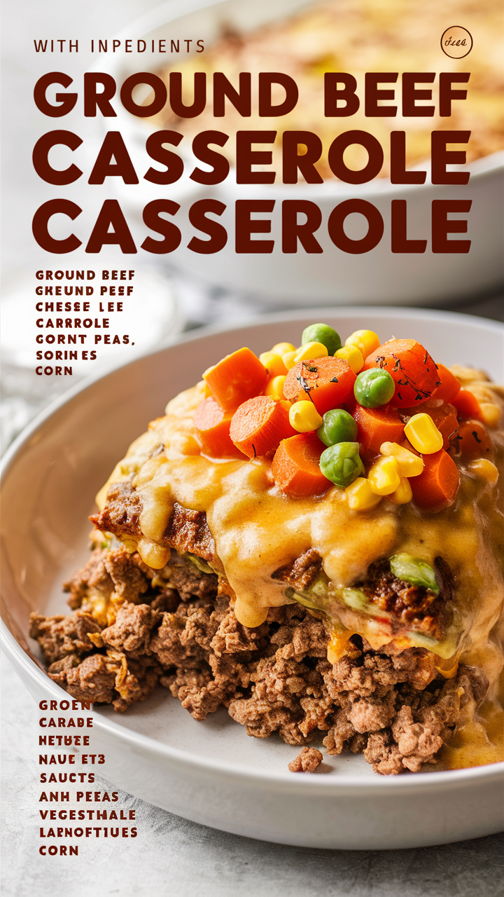 Ground Beef Casserole, Easy Casserole Recipe, Homemade Casserole Dish, Beef Casserole Ideas, Delicious Casserole Recipe