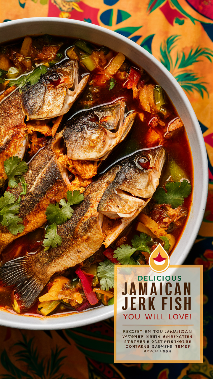Jamaican Jerk Fish, Authentic Jamaican Recipe, Flavorful Seafood, Caribbean Spices, Grilled Fish Recipe