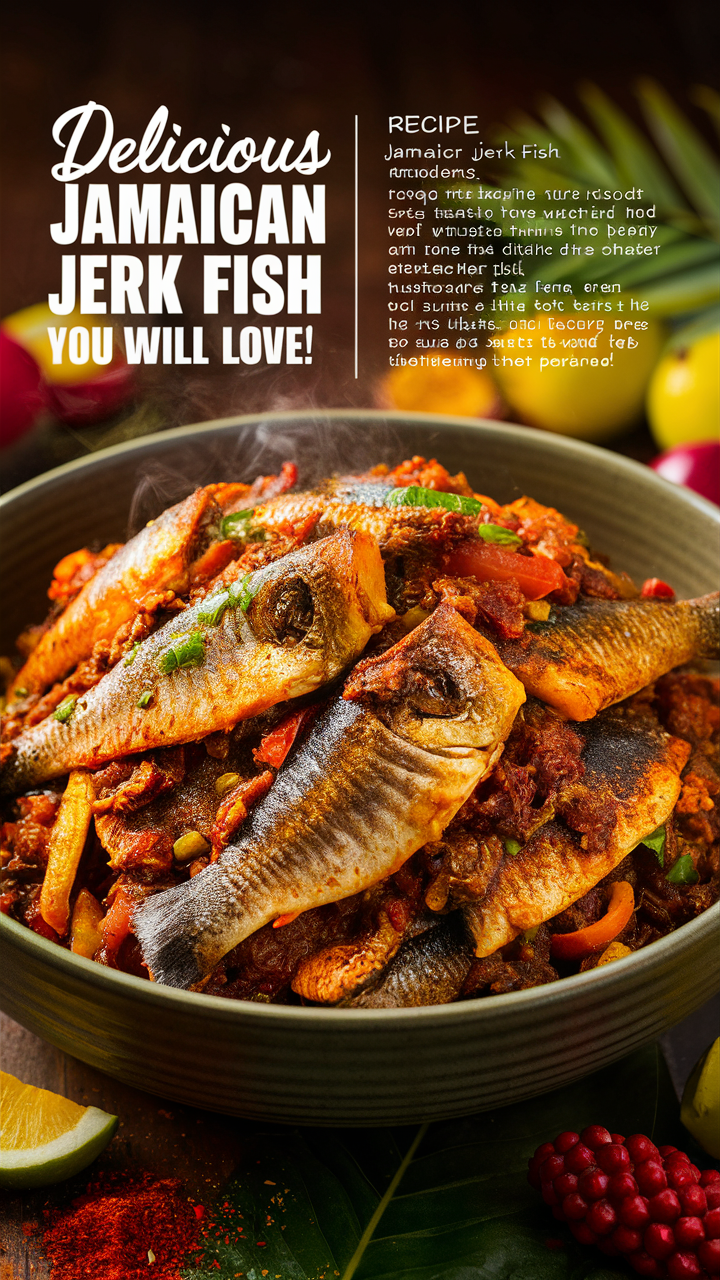 Jamaican Jerk Fish, Authentic Jamaican Recipe, Flavorful Seafood, Caribbean Spices, Grilled Fish Recipe