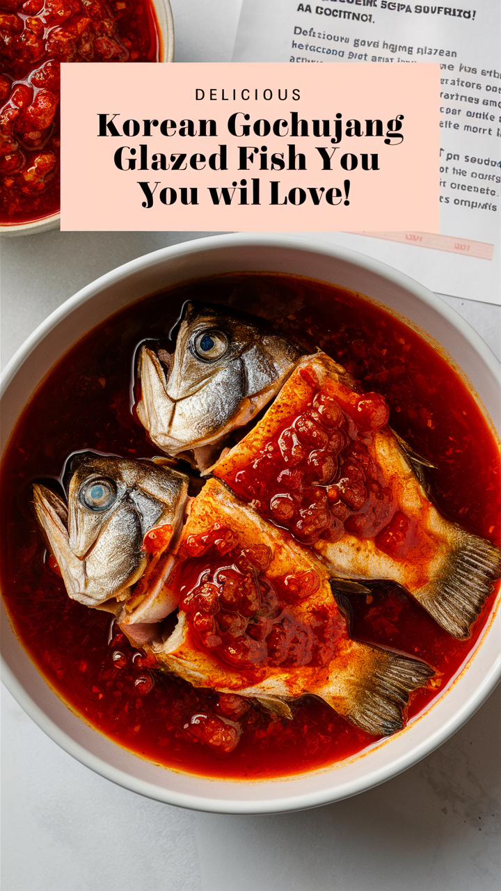 Korean glazed fish, spicy gochujang fish, gochujang marinade, Korean seafood recipe, gochujang glazed salmon