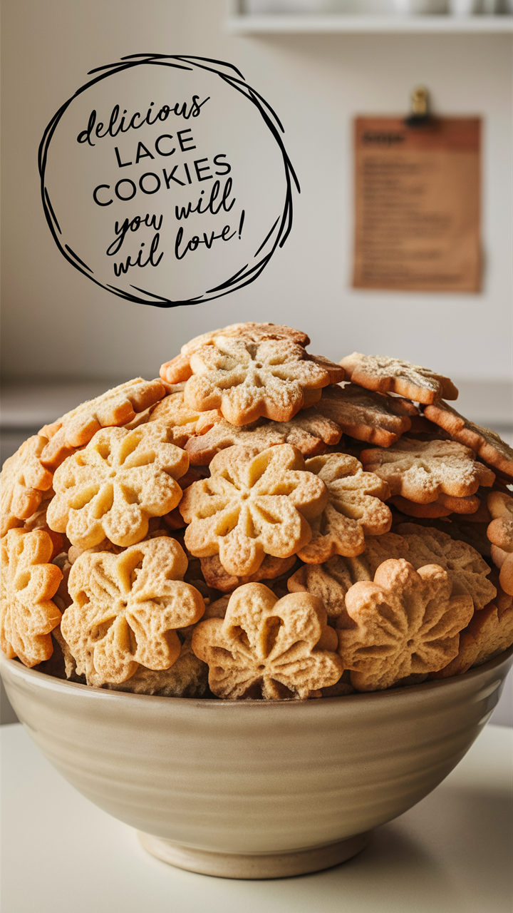 Lace cookies, Gourmet desserts, Cookie recipes, Delicate treats, Elegant confections