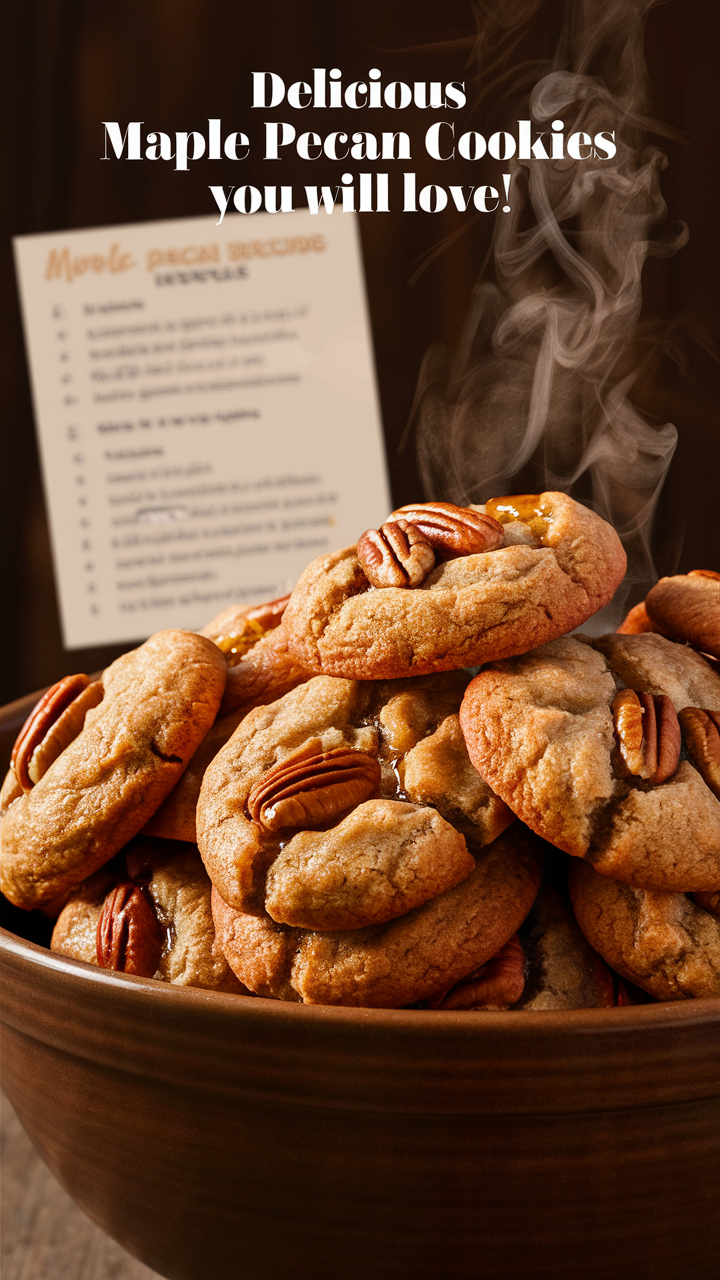 Maple Pecan Cookies, Pecan Cookie Recipe, Pecan Maple Syrup Cookies, Gourmet Pecan Cookies, Maple Nut Cookies